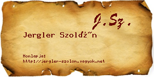 Jergler Szolón névjegykártya