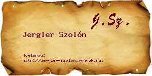 Jergler Szolón névjegykártya
