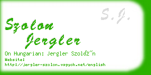 szolon jergler business card